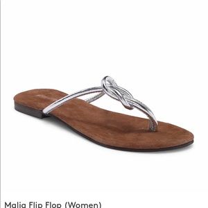 Jefferey Campbell leather silver color flip flop